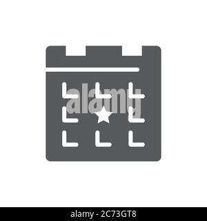 Calendar event reminder vector icon symbol isolated on white background Stock Vector