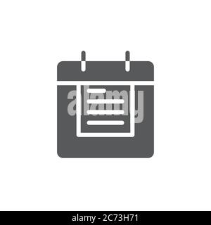 Calendar event reminder vector icon symbol isolated on white background Stock Vector