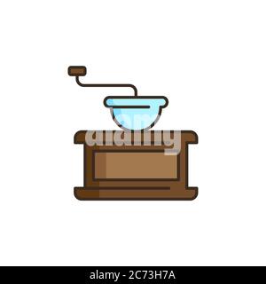 Coffee grinder vector icon symbol isolated on white background Stock Vector