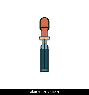 Carpenter chisel vector icon symbol isolated on white background Stock Vector