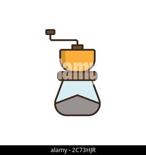 Coffee grinder vector icon symbol isolated on white background Stock Vector
