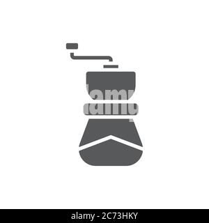 Coffee grinder vector icon symbol isolated on white background Stock Vector