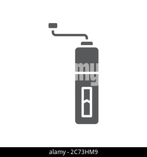 Coffee grinder vector icon symbol isolated on white background Stock Vector