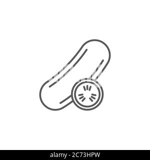 Cucumber slice vector icon symbol isolated on white background Stock Vector
