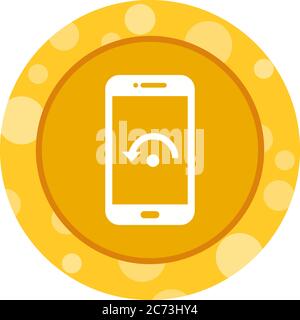 Unique Restart Phone Vector Glyph Icon Stock Vector