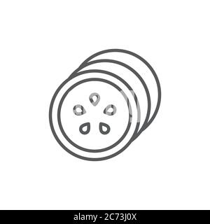 Cucumber slice vector icon symbol isolated on white background Stock Vector