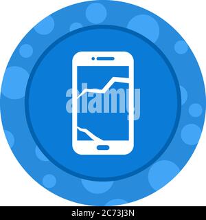 Unique Broken Cell Phone Vector Glyph Icon Stock Vector