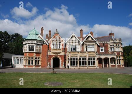 Bletchley Park Mansion in Buckinghamshire was the main base for Allied code breaking during World War II Stock Photo