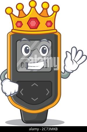 A humble King of dive computer caricature design style with gold crown Stock Vector