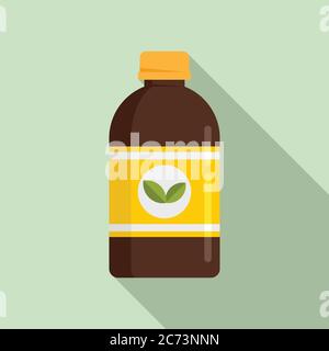 Plants cough syrup icon. Flat illustration of plants cough syrup vector icon for web design Stock Vector