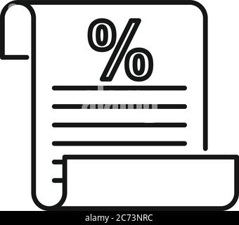 Tax inform paper icon. Outline tax inform paper vector icon for web design isolated on white background Stock Vector