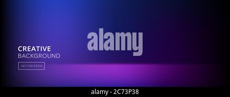 Vivid abstract gradient dark blue and purple  banner background Stock Vector