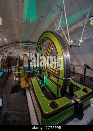 London, United Kingdom. Circa December 2019. Hydraulic lifting system of the mechanism of the Tower bridge. Stock Photo