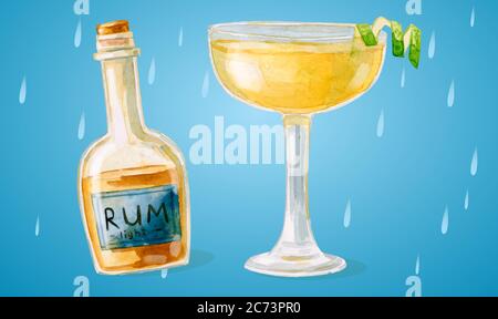 Mock Up illustration of rum and glass on abstract backgrounds Stock Vector