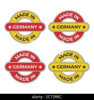 Made in Germany business symbol vector illustration for quality design of product label and badge in red and yellow Stock Vector
