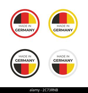 Made in Germany vector illustration of business and product label and emblem design based on German flag Stock Vector