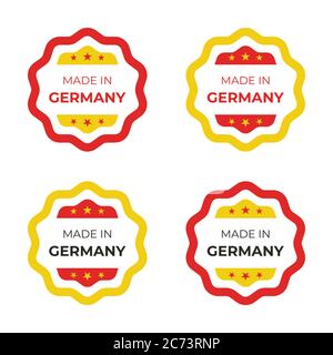 Made in Germany vector illustration design for business and product symbol in red and yellow colors Stock Vector