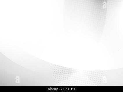 Abstract white and gray circles overlapping and lighting background with halftone. Vector illustration Stock Vector