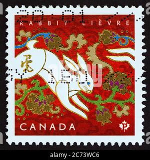 CANADA - CIRCA 2011: A stamp printed in Canada from the "Chinese New Year" issue shows Year of the Rabbit, circa 2011. Stock Photo