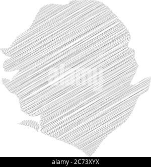 Sierra Leone sketch scribble map drawn on checkered school notebook ...