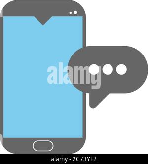 Smartphone bubble chat logo icon vector template Stock Vector