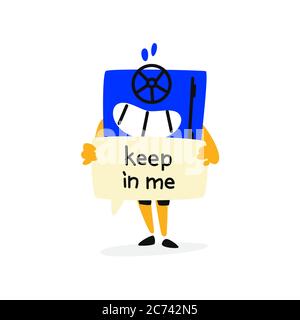 Illustration of a cute cartoon safe character. Vector. Mascot for companies. Icon for the site. Image is isolated on a white background. Cheerful and Stock Vector