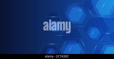 Hexagon shape overlap layer design technology background with space. vector illustration. Stock Vector