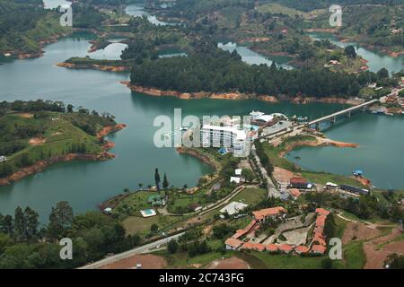 View from the summit of Stone of El Penol near Guatape in Colombia Stock Photo