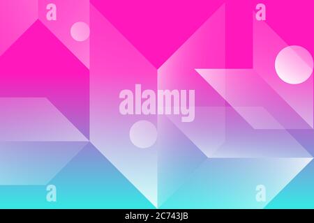 Abstract colored background from triangles, circles and lines. Vector. Geometric figures. Horizontal vibrant gradient background for projects. Modern Stock Vector