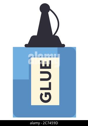 Glue bottle for handmade, school supplies for lessons Stock Vector