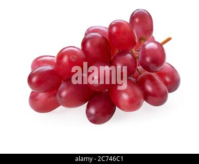 Ripe red grape branch isolated on white. Grapes. Full depth of field. Stock Photo