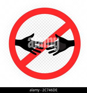 no handshake sign symbol Stock Vector