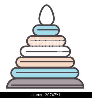 Pyramid cone toy, educational game for children vector Stock Vector