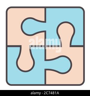 Puzzle made of different part, game for kids Stock Vector