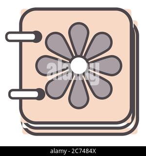 Dairy book with flower, personal notebook of girl Stock Vector