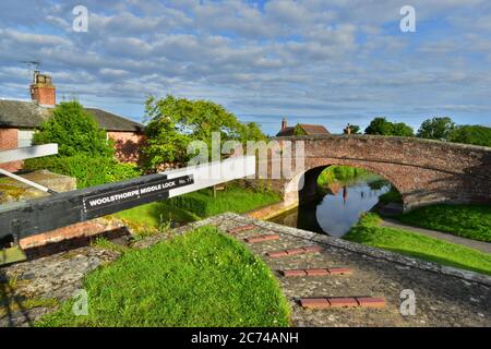 Woolsthorpe Lock, Grantham Canal, Vale of Belvoir Stock Photo - Alamy