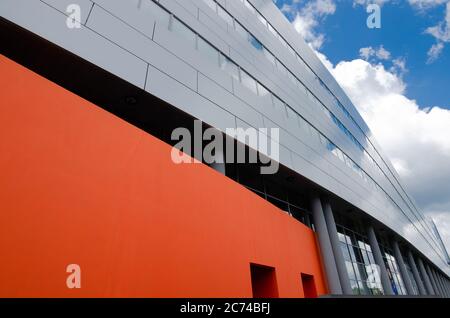 Katowice, Silesia, Poland; July 12th, 2020: Modern architecture of the ING corporate building in the city center of Katowice Stock Photo