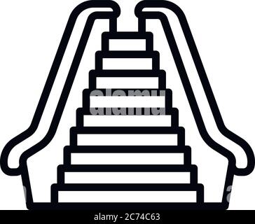 Front view escalator icon. Outline front view escalator vector icon for web design isolated on white background Stock Vector