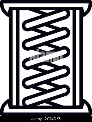 Copper coil icon. Outline copper coil vector icon for web design isolated on white background Stock Vector