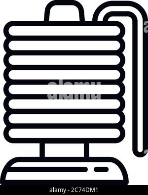 Magnetic coil icon. Outline magnetic coil vector icon for web design isolated on white background Stock Vector