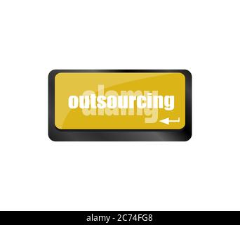 outsourcing word button on computer keyboard key Stock Photo