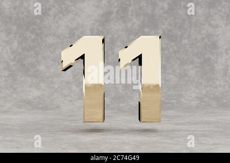 3d number 11 gold Stock Photo - Alamy