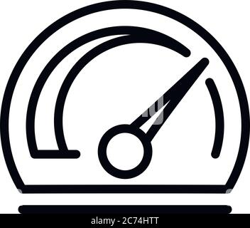 Style speedometer icon. Outline style speedometer vector icon for web design isolated on white background Stock Vector