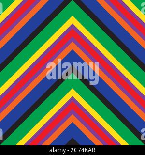 Rainbow Chevron diagonal striped seamless pattern background suitable for fashion texti Stock Vector
