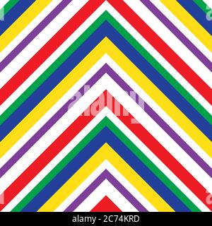 Rainbow Chevron diagonal striped seamless pattern background suitable for fashion texti Stock Vector