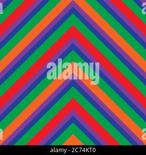 Rainbow Chevron diagonal striped seamless pattern background suitable for fashion texti Stock Vector