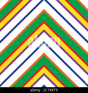 Rainbow Chevron diagonal striped seamless pattern background suitable for fashion texti Stock Vector