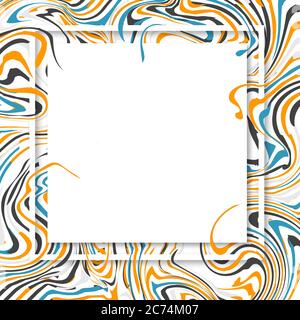 3d vector square frame. Paper cut promotion web banner for social media mobile apps. Sale and discount promo backgrounds with abstract pattern. Blur m Stock Vector