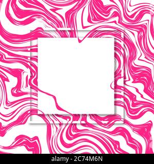 3d vector square frame. Paper cut web banner for social media or mobile apps. Sale and discount promo backgrounds with abstract pattern. Blur pink mar Stock Vector