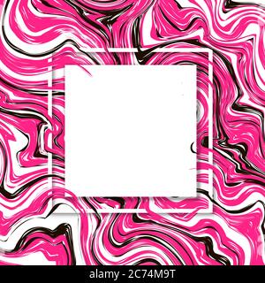 3d vector square frame. Paper cut web banner for social media or mobile apps. Sale and discount promo backgrounds with abstract pattern. Blur pink mar Stock Vector
